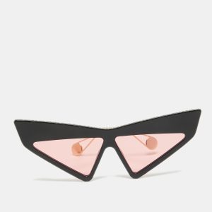 Gucci Black/Pink GG0430S Crystals Embellished Geometric Sunglasses, Sunglasses - Luxury Closet catalog