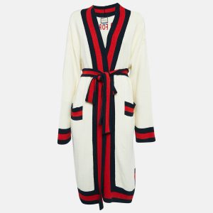 Gucci Cream Web Blind For Love Cotton Terry Tiger Embellished Cardigan M, Sweaters & Cardigans - Luxury Closet catalog