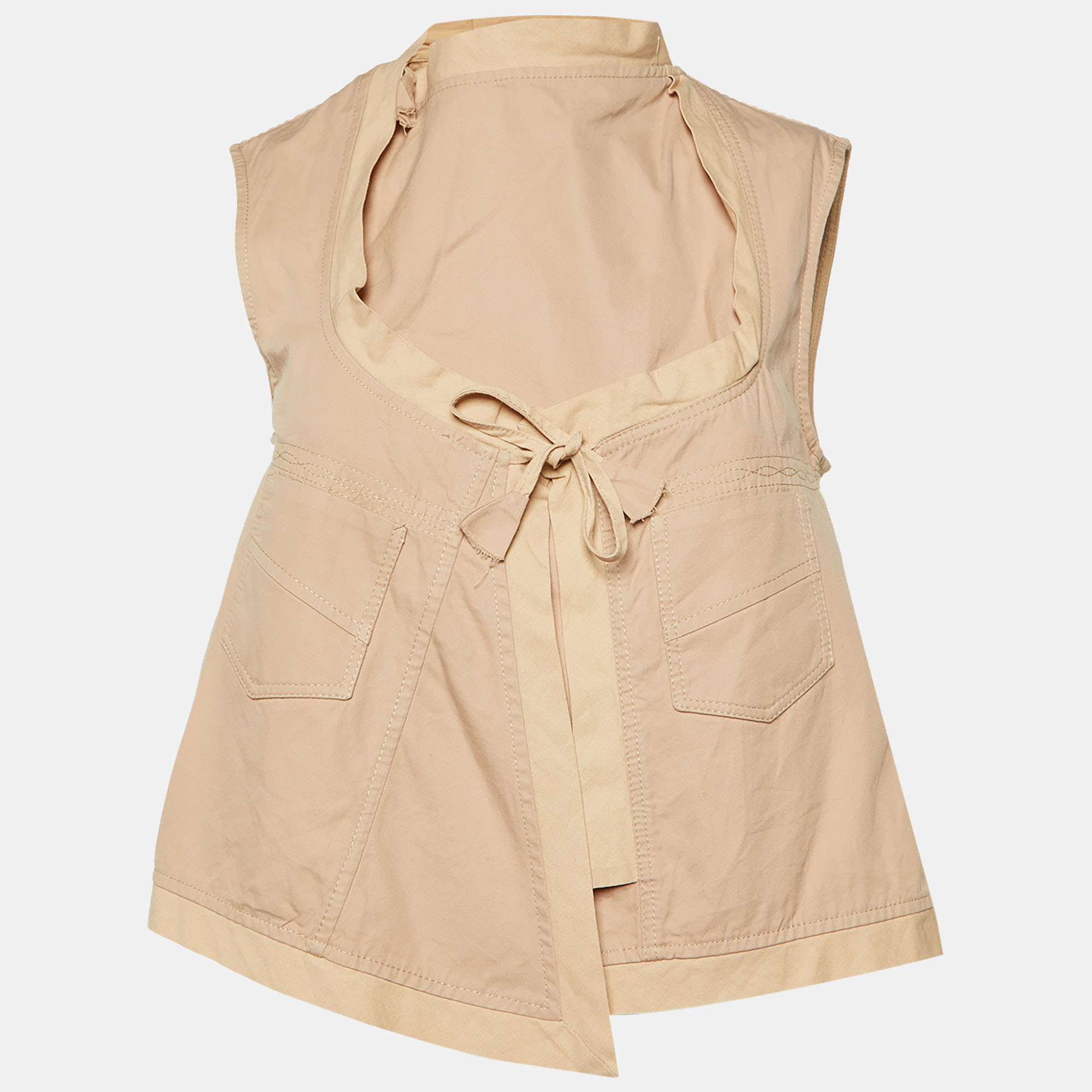 Gucci Beige Cotton Sleeveless Wrap Top S, Shirts & Tops - Luxury Closet catalog