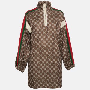 Gucci Khaki Green GG Supreme Logo Print Mini High Neck Dress M, Dresses - Luxury Closet catalog