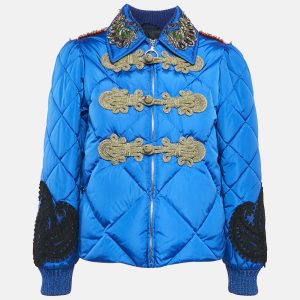 Gucci Blue Embroidered Nylon Quilted Jacket S, Coats & Jackets - Luxury Closet catalog
