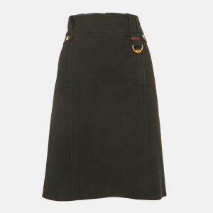 Gucci Black Gabardine Metal Detail Midi Skirt M, Skirts - Luxury Closet catalog