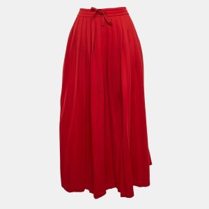Gucci Red Cotton Blend Knit Pleated Maxi Skirt L, Skirts - Luxury Closet catalog
