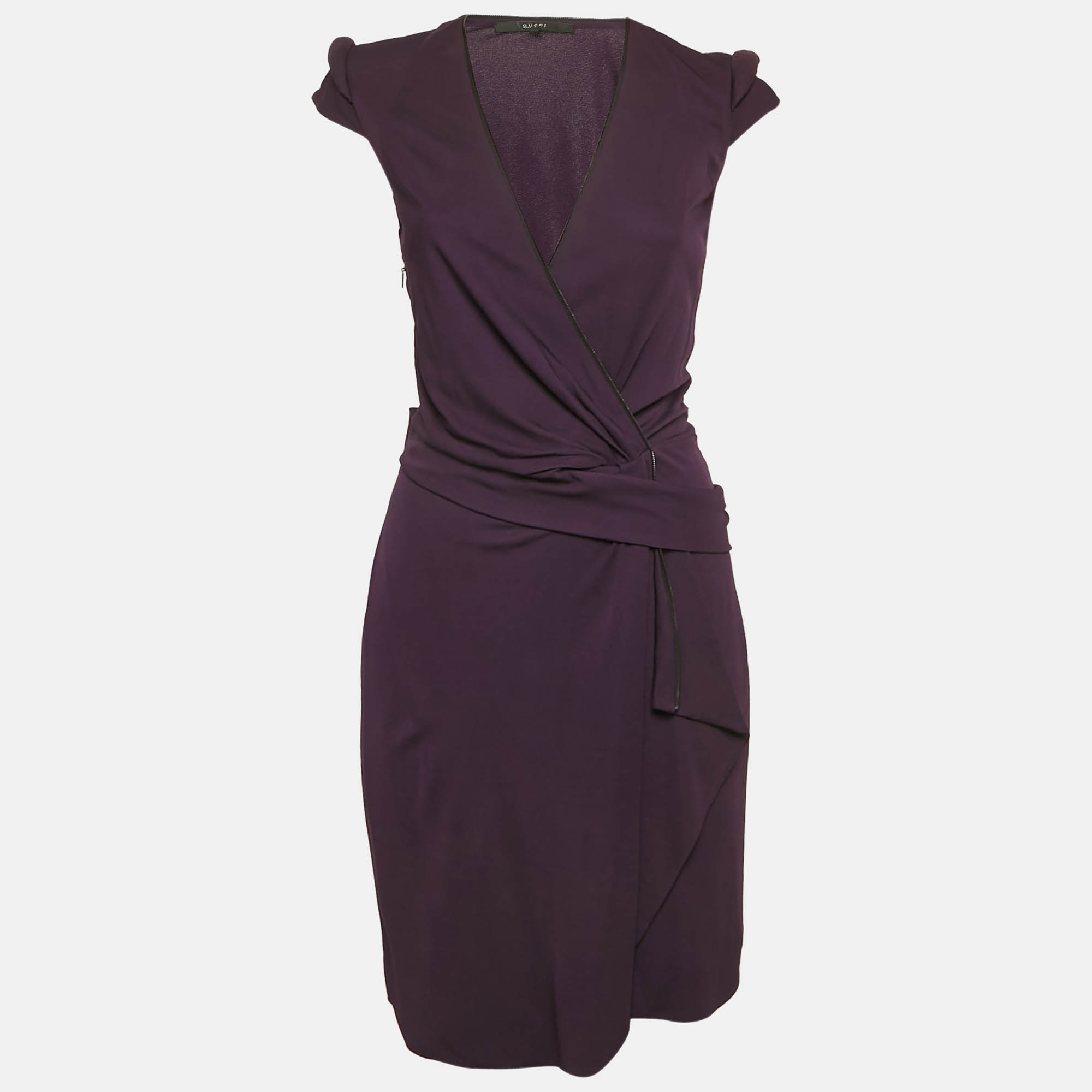 Gucci Purple Jersey Zip Detail Draped Short Dress M, Dresses - Luxury Closet catalog