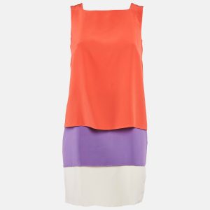 Gucci Red/Purple Silk Layered Sleeveless Mini Dress S, Dresses - Luxury Closet catalog