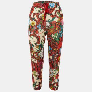 Gucci Multicolor Floral Print Jersey Logo Tape Trimmed Trackpants S, Clothing - Luxury Closet catalog
