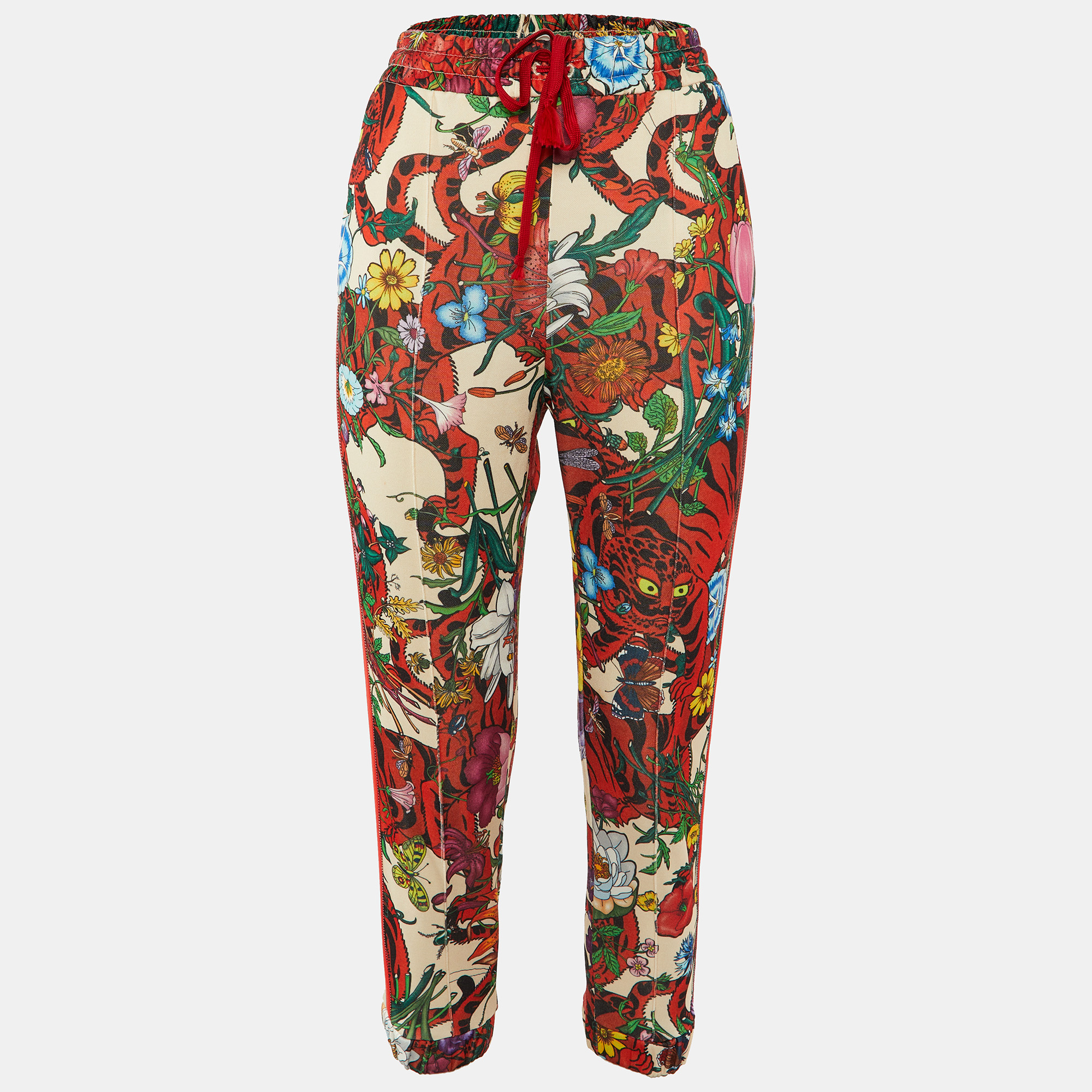 Gucci Multicolor Floral Print Jersey Logo Tape Trimmed Trackpants S, Clothing - Luxury Closet catalog