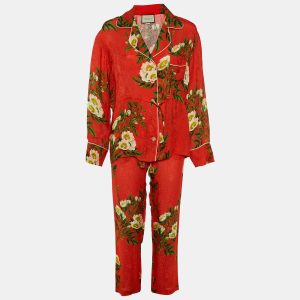 Gucci Red Floral Jacquard Crepe Pajamas Set S, Suits - Luxury Closet catalog