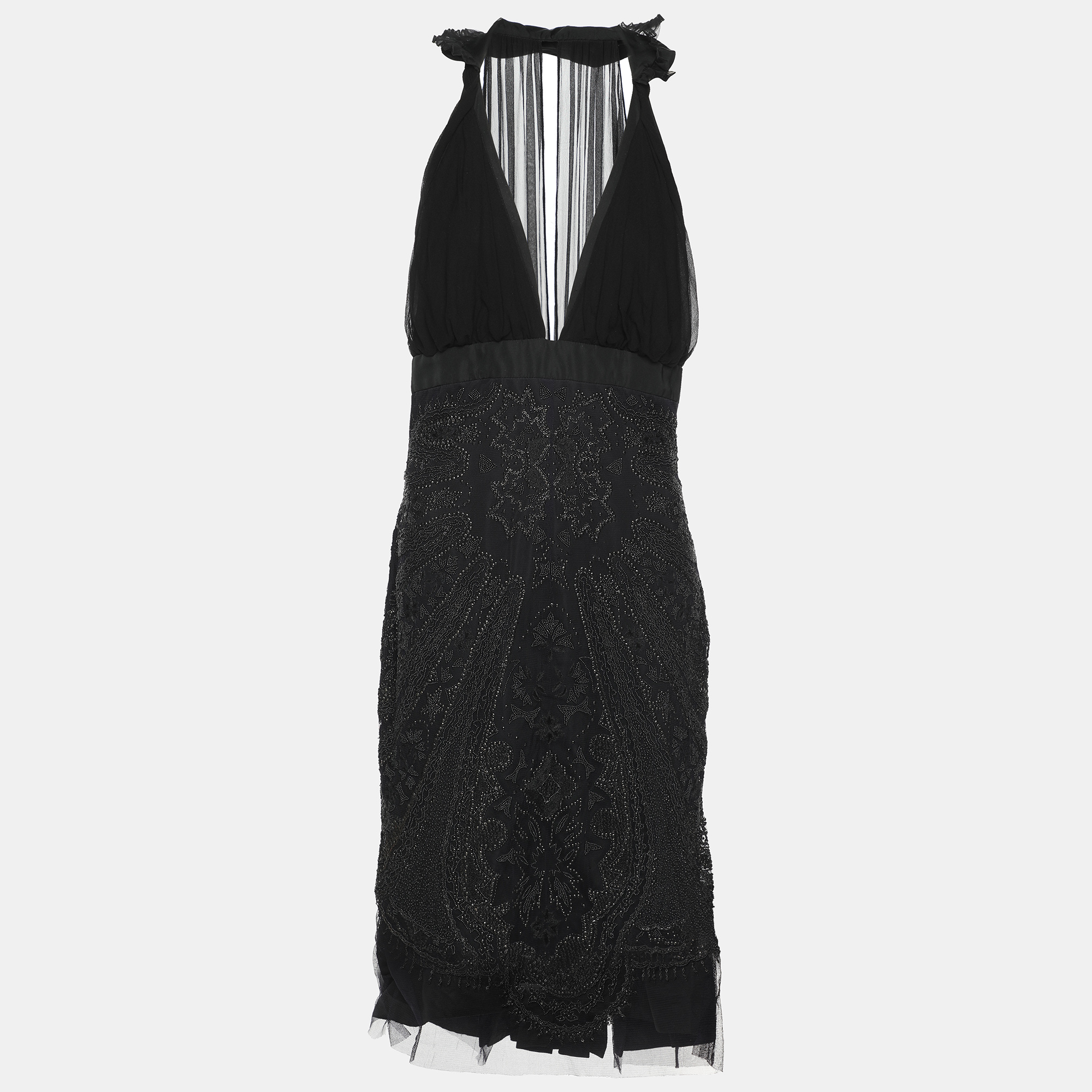 Gucci Black Silk Blend Embellished Halter Neck Midi Dress M, Dresses - Luxury Closet catalog