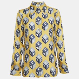 Gucci Yellow Cube Print Silk Long Sleeve Shirt M, Shirts & Tops - Luxury Closet catalog