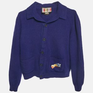 Gucci Blue Lovelight Applique Wool Cardigan M, Sweaters & Cardigans - Luxury Closet catalog