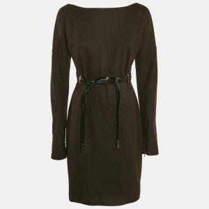 Gucci Brown Knit Belt Detail Mini Dress M, Dresses - Luxury Closet catalog