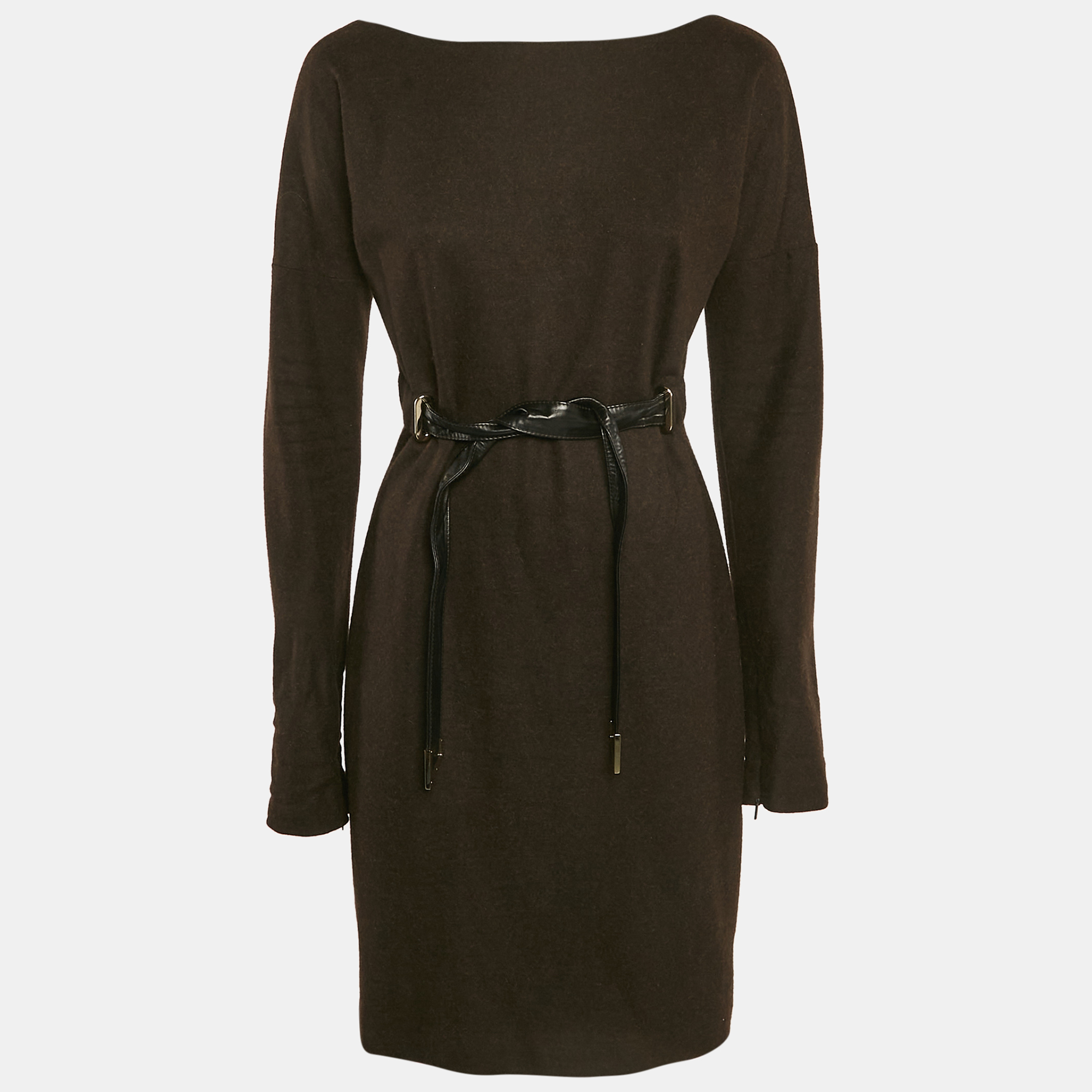 Gucci Brown Knit Belt Detail Mini Dress M, Dresses - Luxury Closet catalog