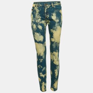 Gucci Blue/Cream Bleached Effect Denim Cat Applique Jeans S Waist 28", Jeans - Luxury Closet catalog