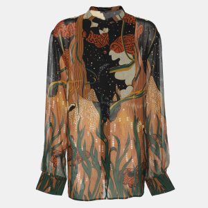 Gucci Multicolor Printed Silk Long Sleeve Blouse L, Shirts & Tops - Luxury Closet catalog
