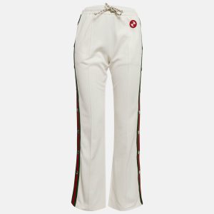 Gucci White Web Trim Jersey Buttoned Slit Detail Track Pants XS, Clothing - Luxury Closet catalog