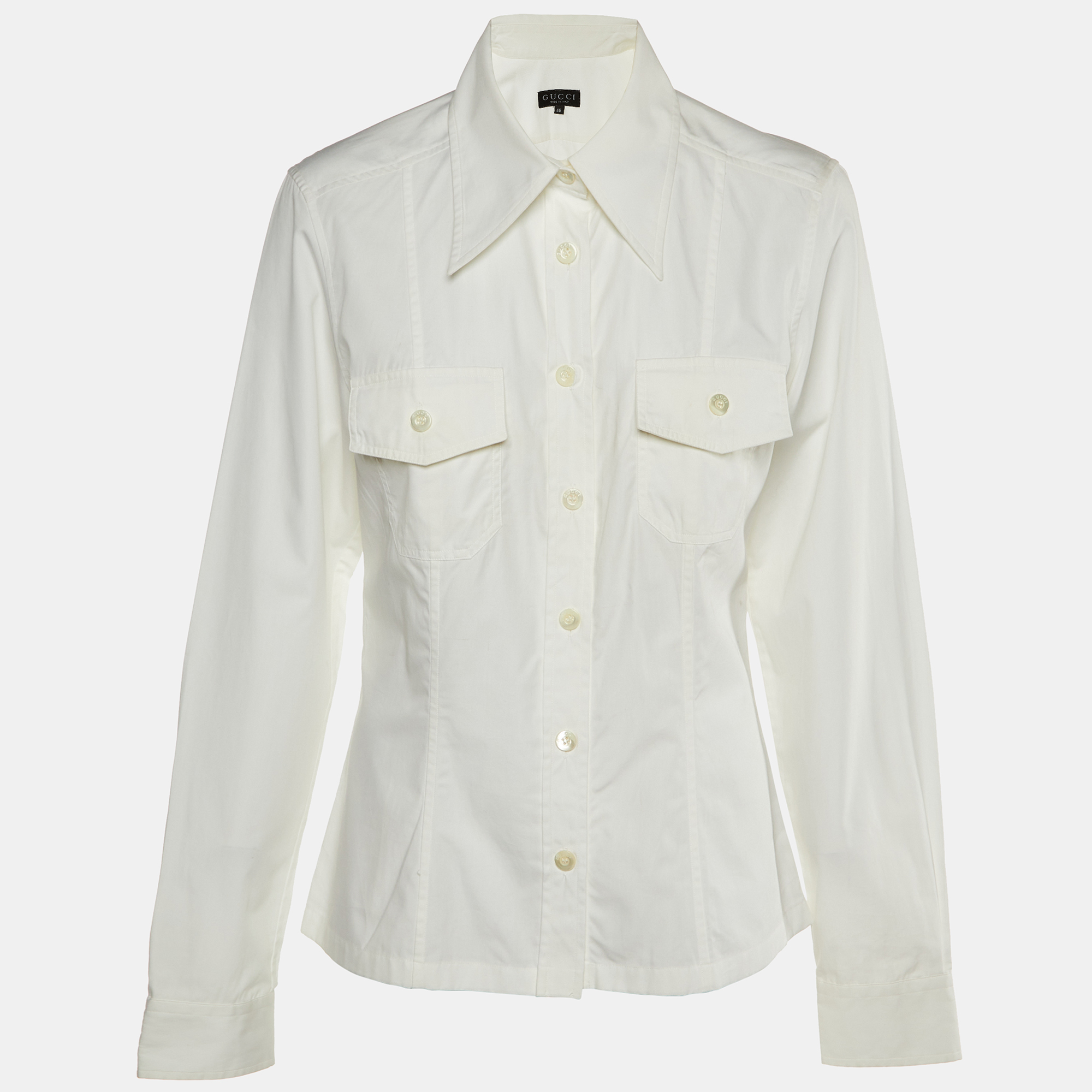 Gucci White Cotton Double Pocket Shirt L, Shirts & Tops - Luxury Closet catalog