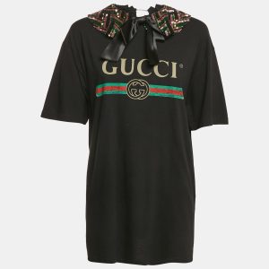 Gucci Black Cotton Knit Detachable Embellished Coollar Detail T-Shirt L, Shirts & Tops - Luxury Closet catalog