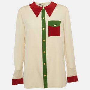 Gucci Cream Silk Long Sleeve Blouse M, Shirts & Tops - Luxury Closet catalog