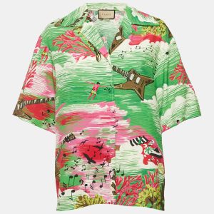 Gucci Green Love Parade Print Crepe Short Half Sleeve Shirt M, Shirts & Tops - Luxury Closet catalog