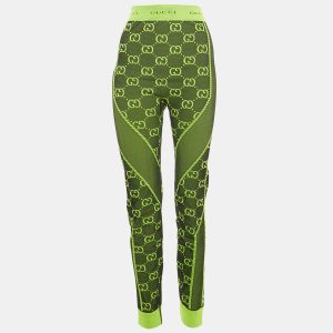 Gucci Green GG Jacquard Knit Leggings M, Clothing - Luxury Closet catalog