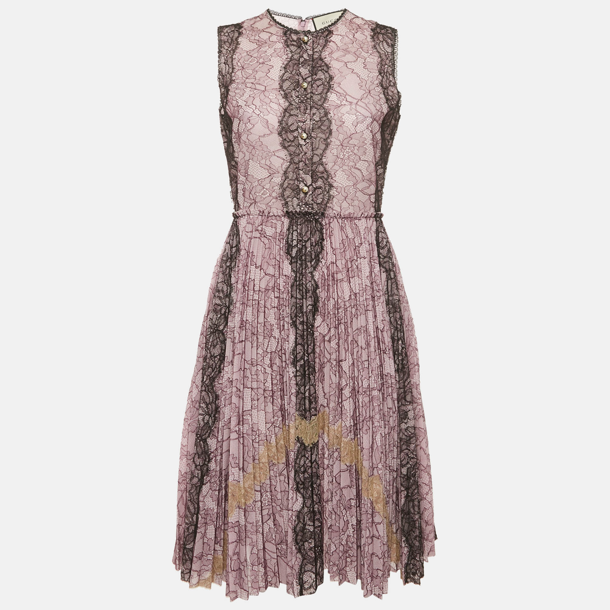 Gucci Purple Lace Pleated Midi Dress M, Dresses - Luxury Closet catalog