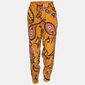 Gucci Ochre Yellow Paisley Printed Silk Elasticized Waist Jogger Pants S, Clothing - Luxury Closet catalog