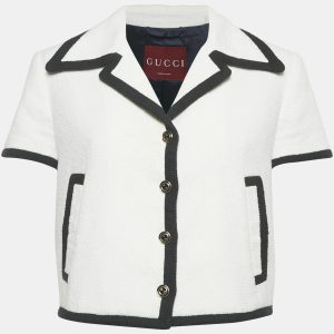 Gucci Off -White Tweed Short Sleeve Jacket S, Coats & Jackets - Luxury Closet catalog