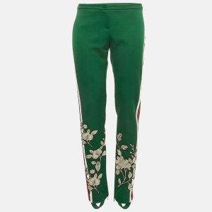Gucci Green Floral Embroidery Jersey Pants XL, Clothing - Luxury Closet catalog