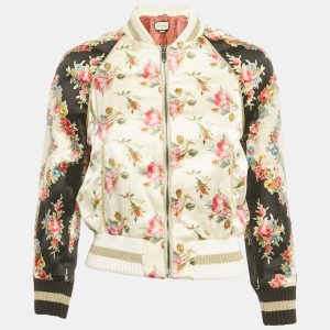 Gucci Beige Silk Guccification Bomber Jacket XS, Coats & Jackets - Luxury Closet catalog