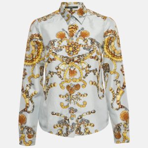 Gucci Blue Shell Print Silk Button Front Shirt S, Shirts & Tops - Luxury Closet catalog