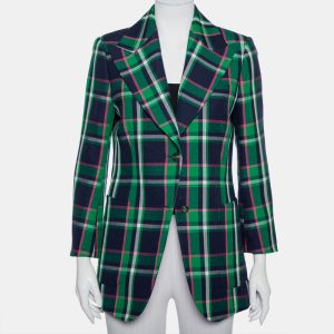 Gucci Multicolor Checkered Wool Tiger Applique Detail Button Front Blazer M, Coats & Jackets - Luxury Closet catalog