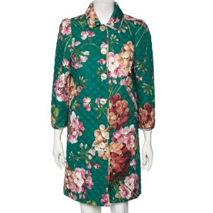 Gucci Green Floral Printed Quilted Cotton Button Front Coat M, Coats & Jackets - Luxury Closet catalog