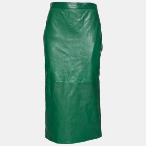 Gucci Green Leather Pencil Midi Skirt M, Skirts - Luxury Closet catalog