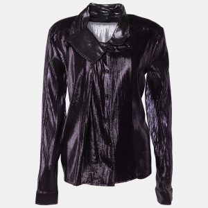 Gucci Purple Lurex Silk Button Front Shirt M, Shirts & Tops - Luxury Closet catalog