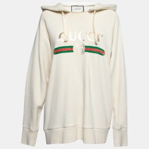 Gucci Cream Cotton Blind for Love Dogs Embroidered Hooded Sweatshirt M, Sweaters & Cardigans - Luxury Closet catalog
