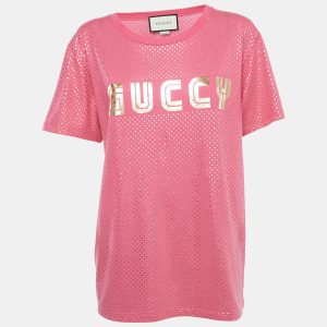 Gucci Pink Logo Printed Cotton Oversized T-Shirt S, Shirts & Tops - Luxury Closet catalog