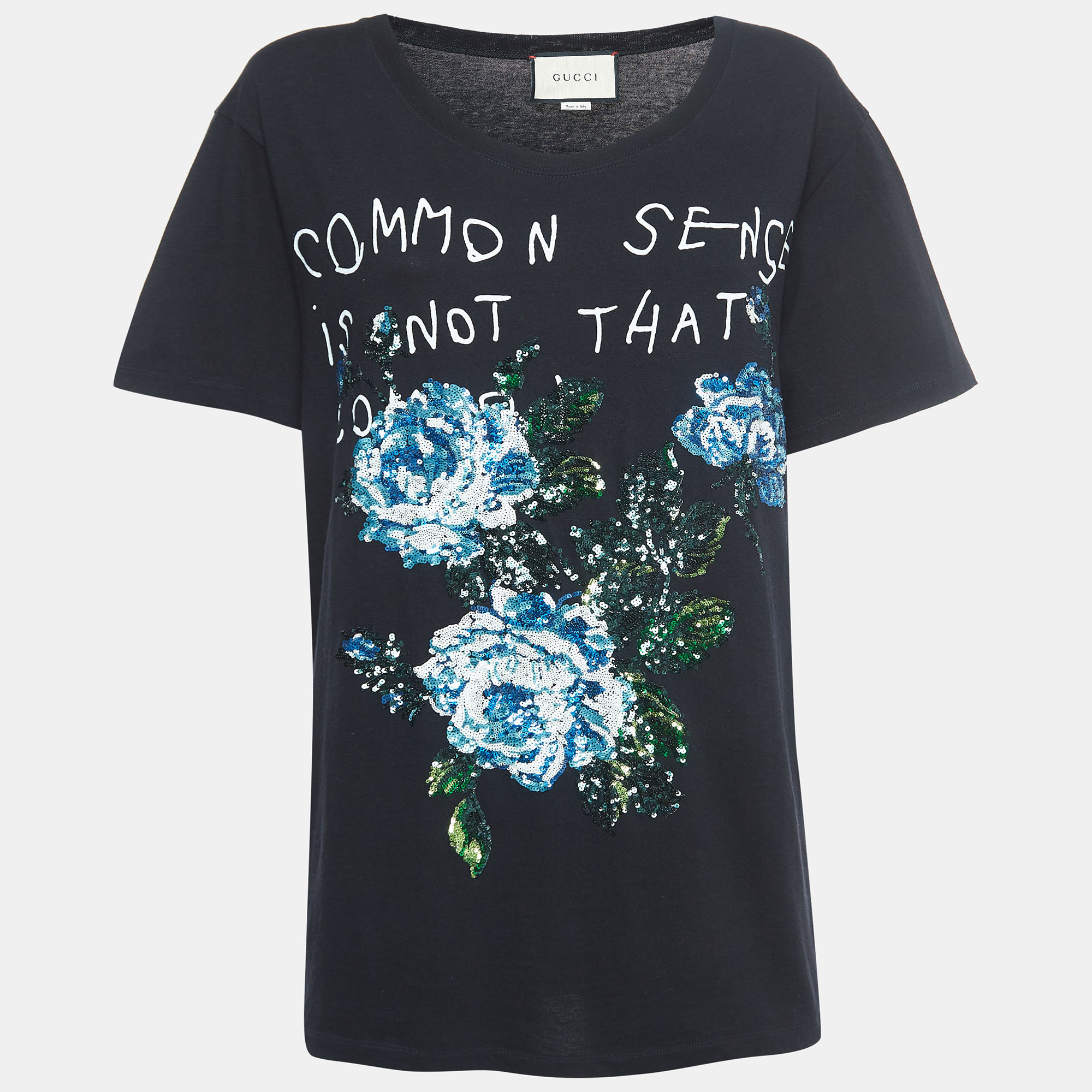 Gucci Black Sequined Embroidered Cotton T-Shirt S, Shirts & Tops - Luxury Closet catalog