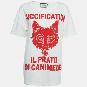 Gucci White Graphic Print Cotton T-Shirt S, Shirts & Tops - Luxury Closet catalog