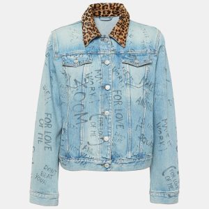 Gucci Blue Printed Cow Fur Trimmed Denim Jacket L, Coats & Jackets - Luxury Closet catalog