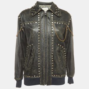 Gucci Black Studded Vintage Style Leather Jacket M, Coats & Jackets - Luxury Closet catalog