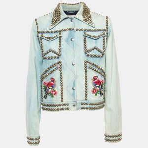 Gucci Blue Bird Applique Denim Studded Jacket M, Coats & Jackets - Luxury Closet catalog
