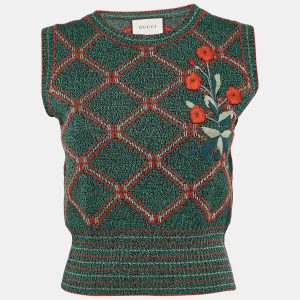 Gucci Green Embroidered Wool Blend Pullover Vest XS, Sweaters & Cardigans - Luxury Closet catalog