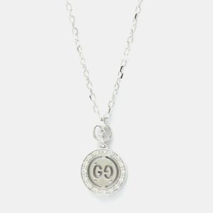 Gucci Icon 18K White Gold and Diamond Pendant Necklace, Necklaces - Luxury Closet catalog