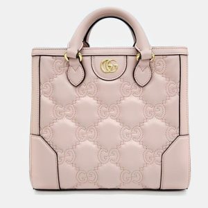 Gucci Pink Leather Matelasse Mini Top Handle Bag, Tote Handbags - Luxury Closet catalog