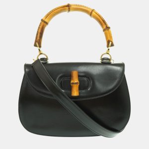 Gucci Black Leather Small Bamboo 1947 Handle Bag, Handbags - Luxury Closet catalog