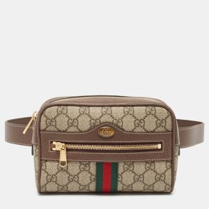 Gucci Beige/Ebony GG Supreme Canvas and Leather Small Ophidia Belt Bag, Handbags - Luxury Closet catalog