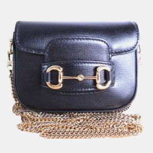 Gucci Black Leather Metal Horsebit Pochette Bag, Shoulder Bags - Luxury Closet catalog