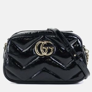 Gucci Black Patent Leather GG Marmont Shoulder Bag, Shoulder Bags - Luxury Closet catalog