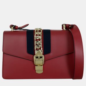 Gucci Red Leather Small Sylvie Shoulder Bag, Shoulder Bags - Luxury Closet catalog